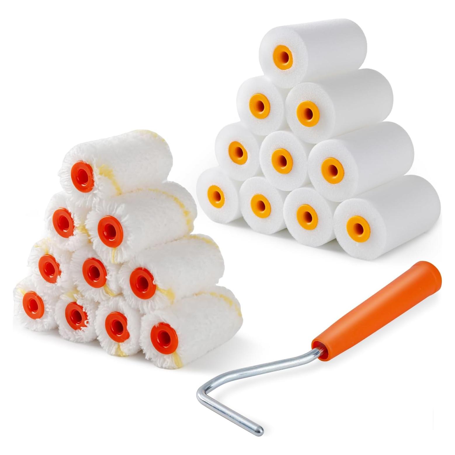 Kit de Rodillos de Pintura 20 Piezas 2" Espuma y Microfibra