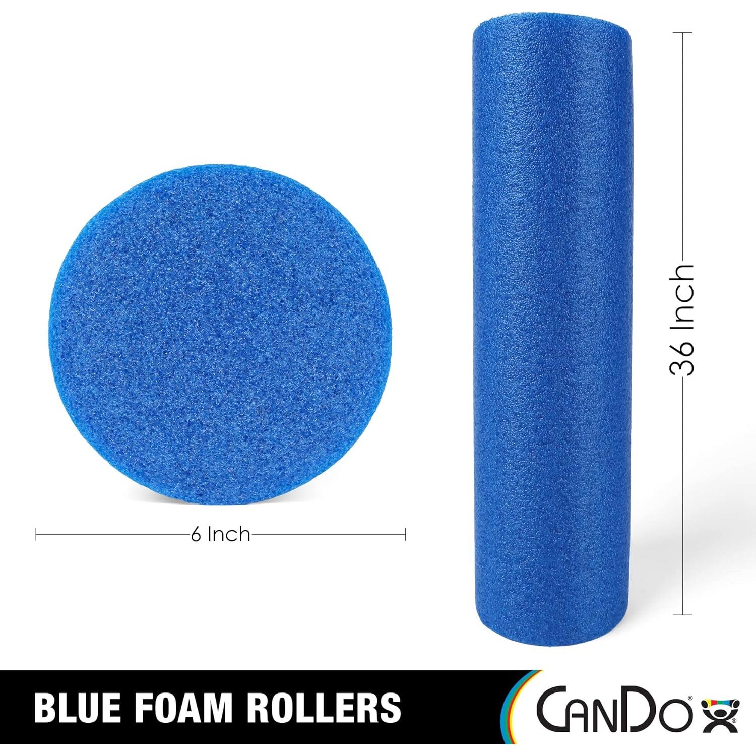 Rodillo de Espuma PE Azul CanDo 15.24 cm x 91.44 cm para Fitness