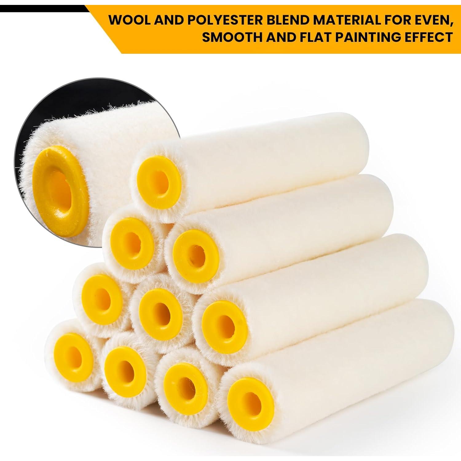 Rodillos de Pintura de 10 Piezas 10cm Mister Rui Lana Reutilizables