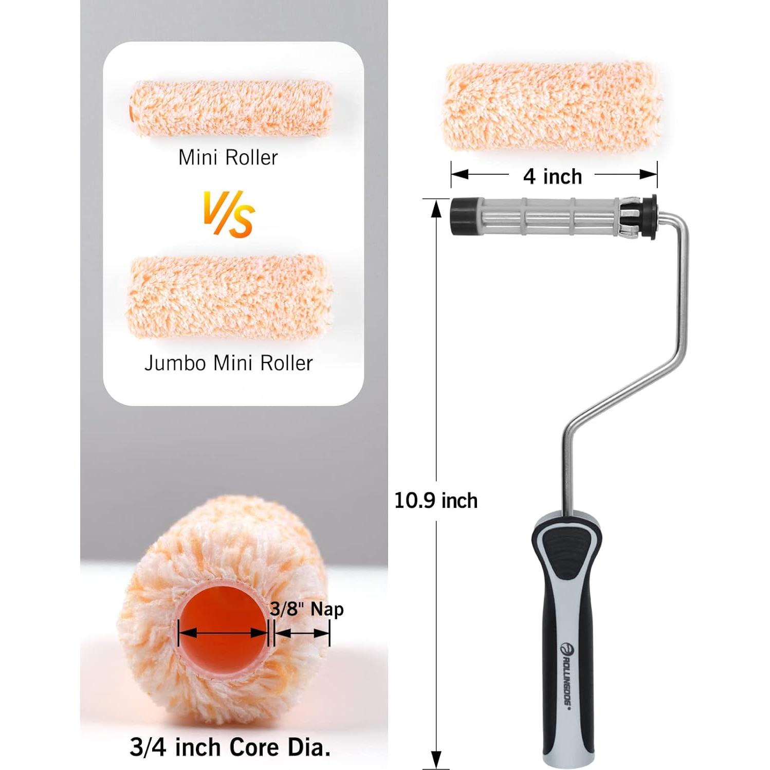 Rodillo de Pintura Mini ROLLINGDOG 4" Microfibra 3/8" Nap