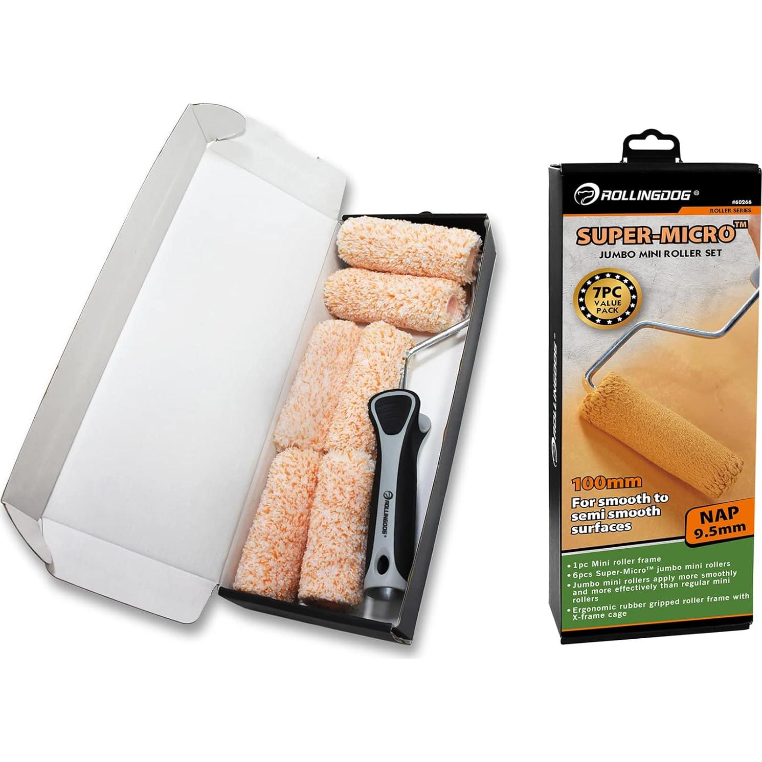 Rodillo de Pintura Mini ROLLINGDOG 4" Microfibra 3/8" Nap