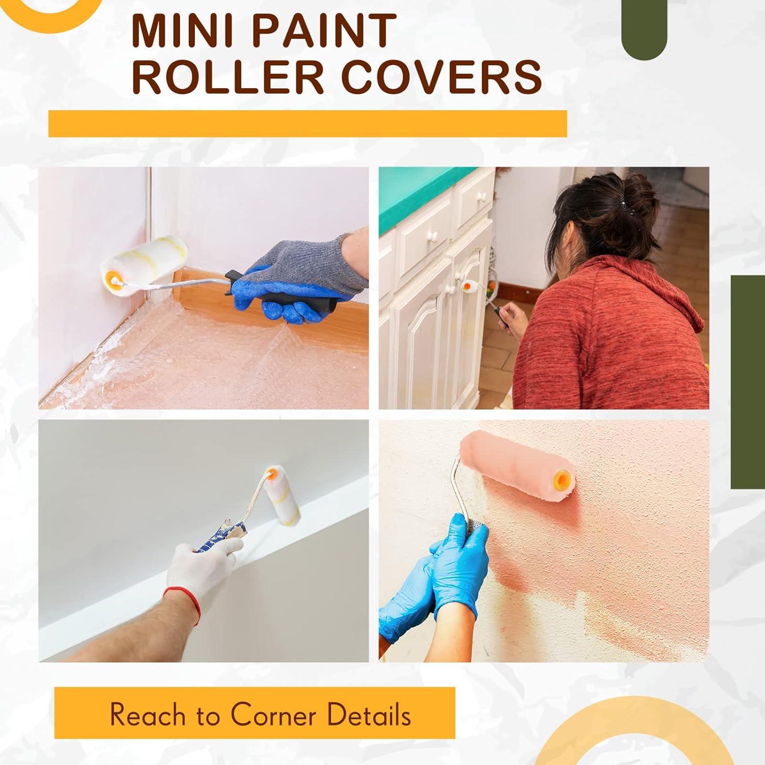 Kit 200 Fundas Mini Rodillo Pintura Leumoi 4" Microfibra