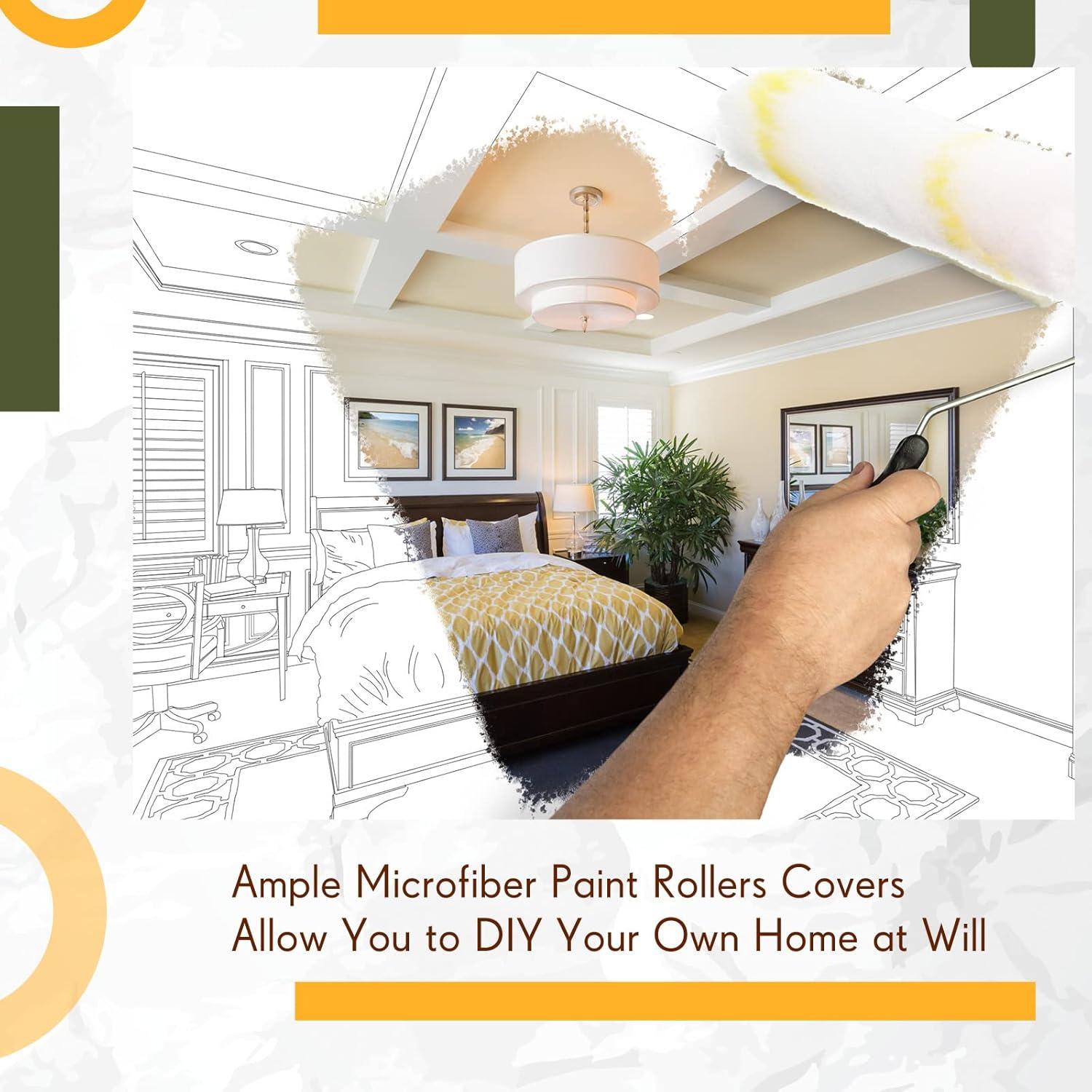 Kit 200 Fundas Mini Rodillo Pintura Leumoi 4" Microfibra