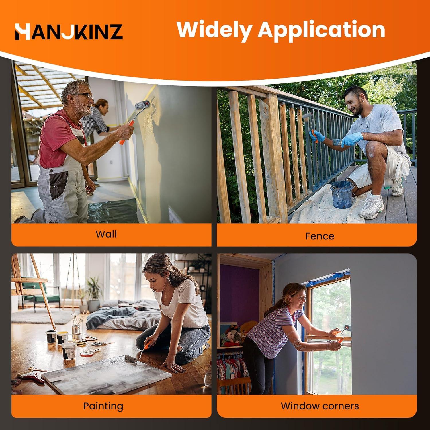 Kit de Rodillos de Pintura Microfibra 4" - 60 Fundas + 2 Marcos