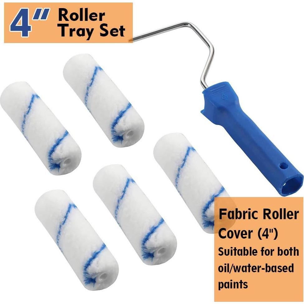 Kit de Rodillo de Pintura Mini NANJA 4" con Recambios