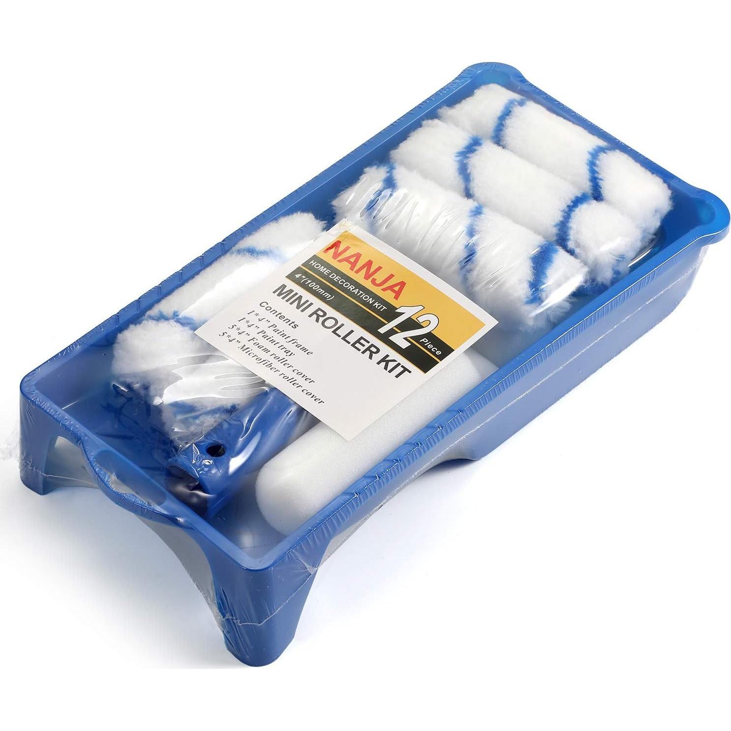 Kit de Rodillo de Pintura Mini NANJA 4" con Recambios