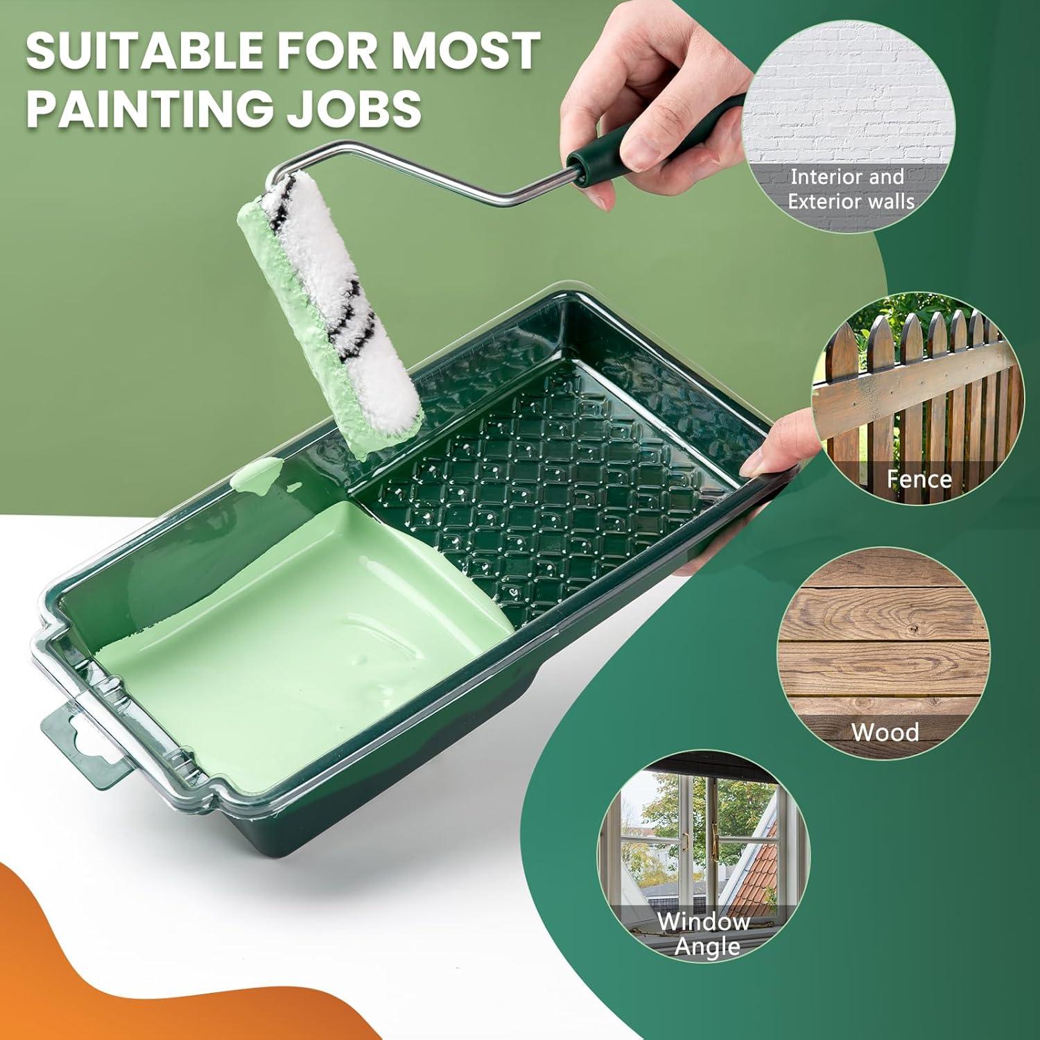 Kit Rodillo de Pintura Microfibra 4" con 40 Fundas HJPR4040