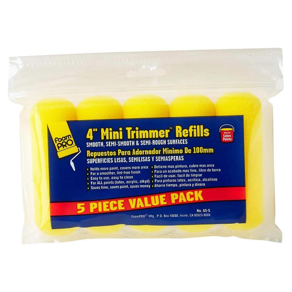 Rodillos de Pintura FoamPRO 65-5 Espuma 10 cm - Paquete de 5