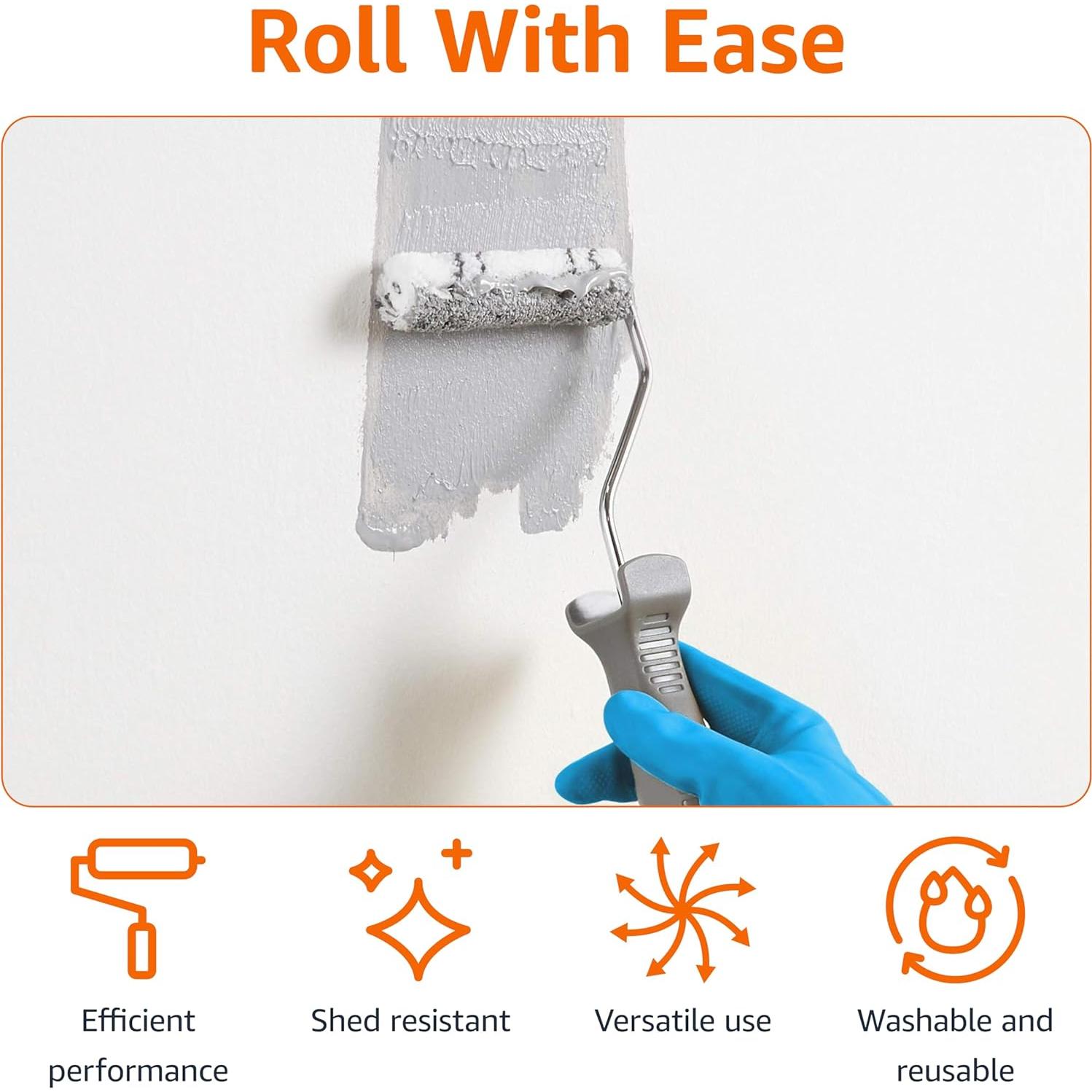 Cubiertas de Rodillo de Pintura Microfibra Amazon Basics 4" 24 Pzas