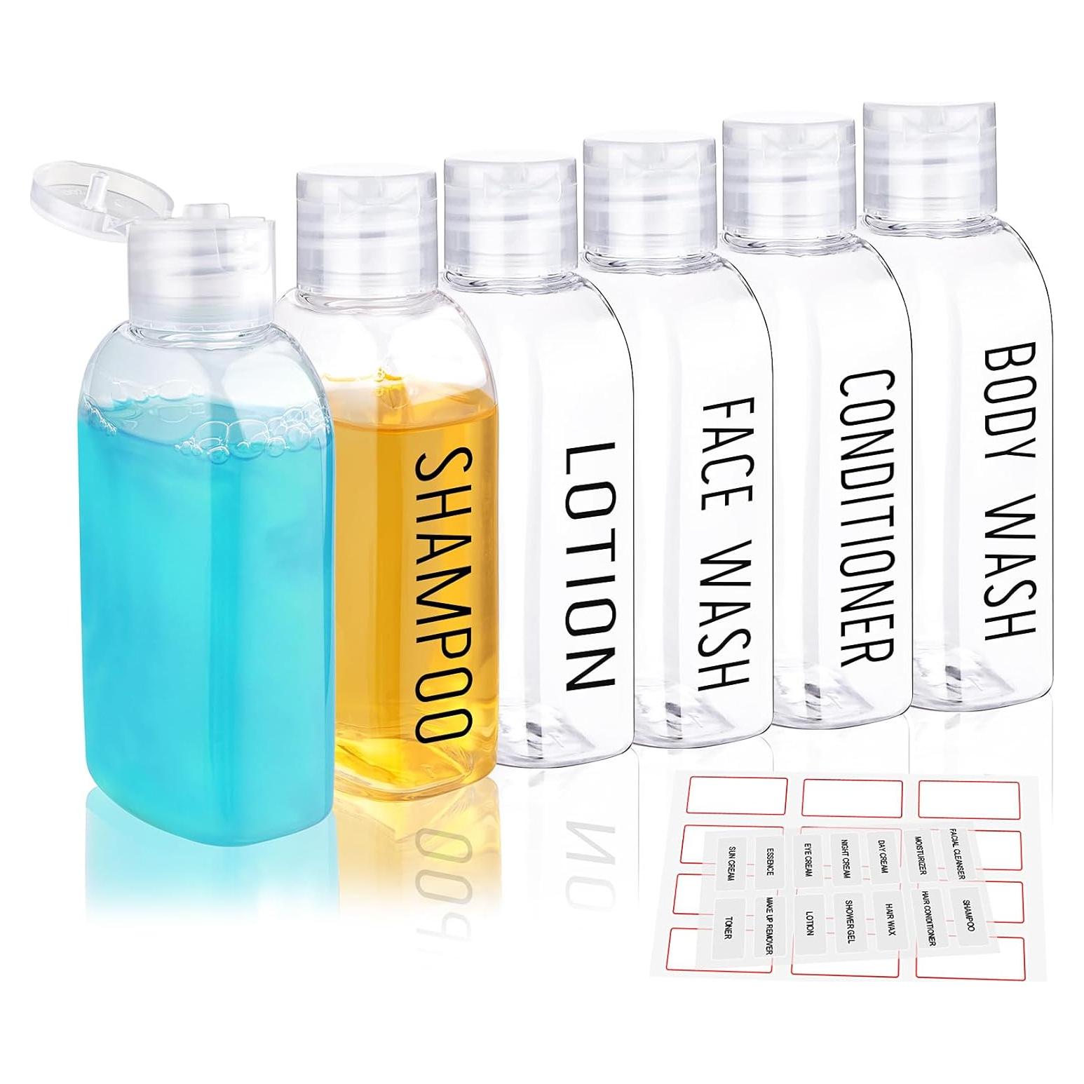 Set de Botellas de Viaje 6 PCS 100ml Aprobadas por TSA