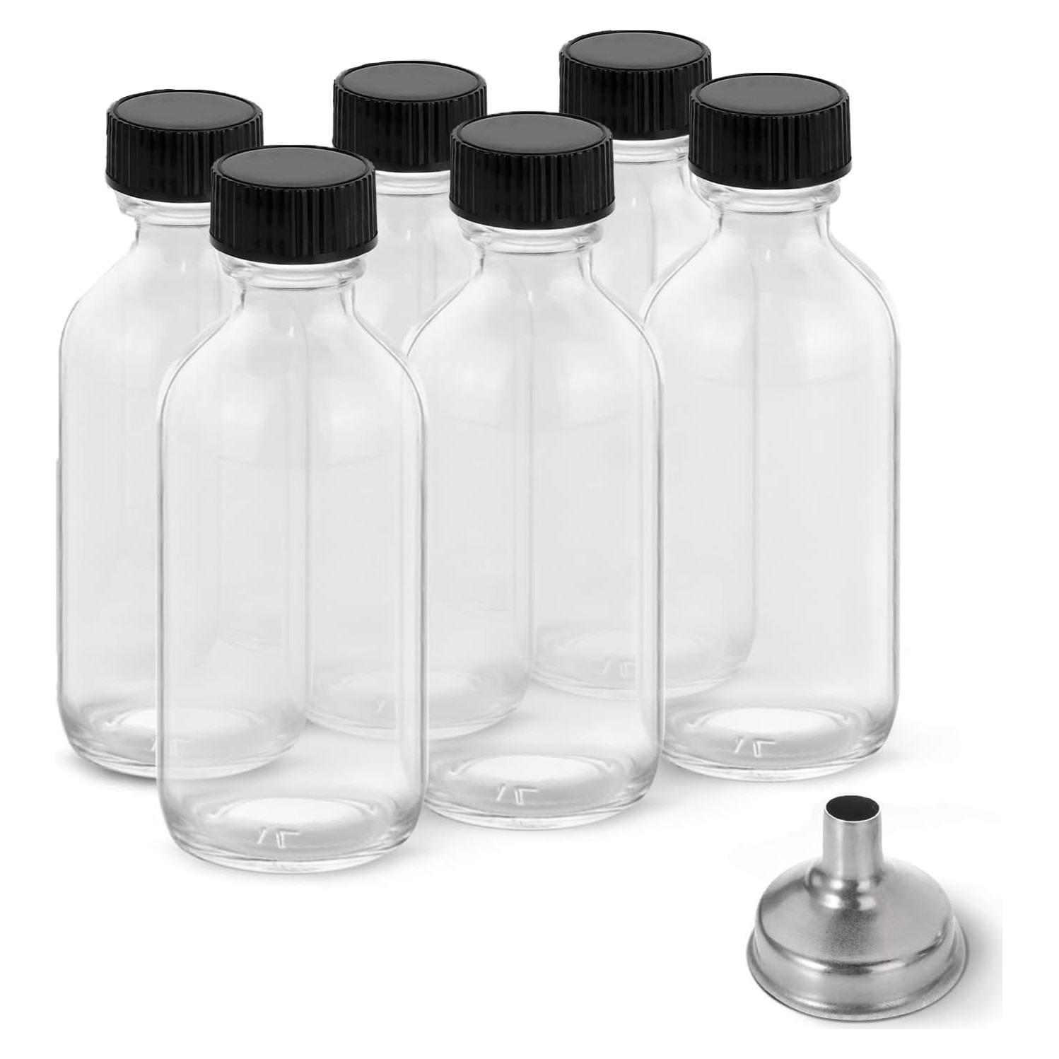DIDITIME 6 Botellas de Vidrio 60 ml con Tapas y Embudos