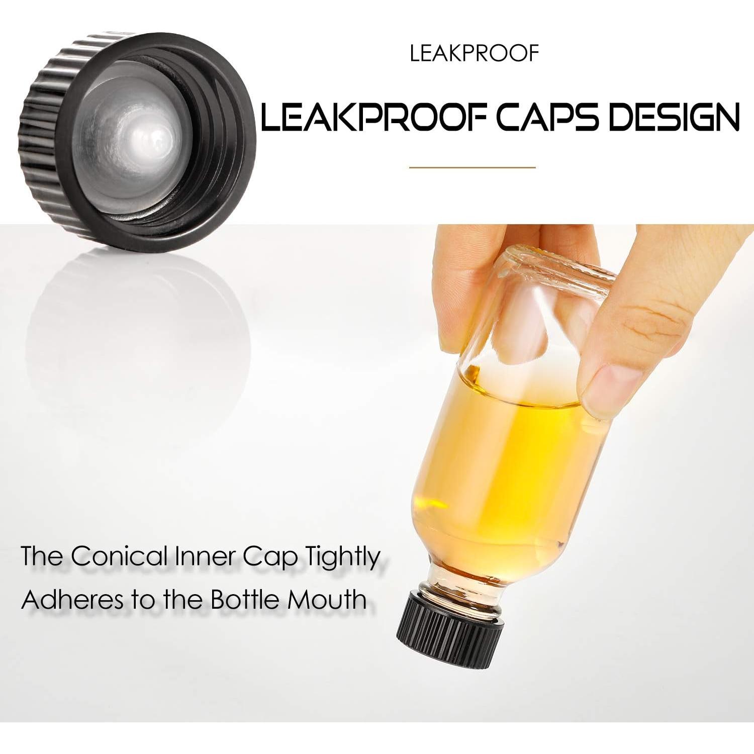 AOZITA 12 Botellas de Vidrio 60ml con Tapa y Embudos