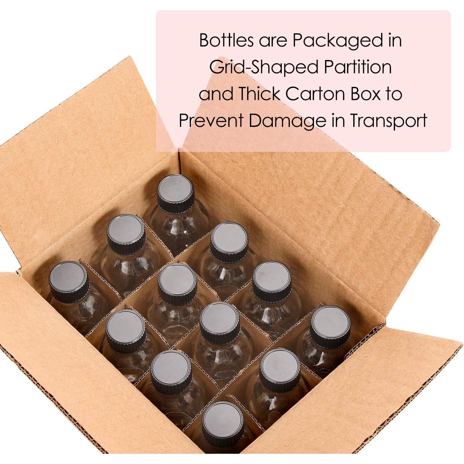 AOZITA 12 Botellas de Vidrio 60ml con Tapa y Embudos