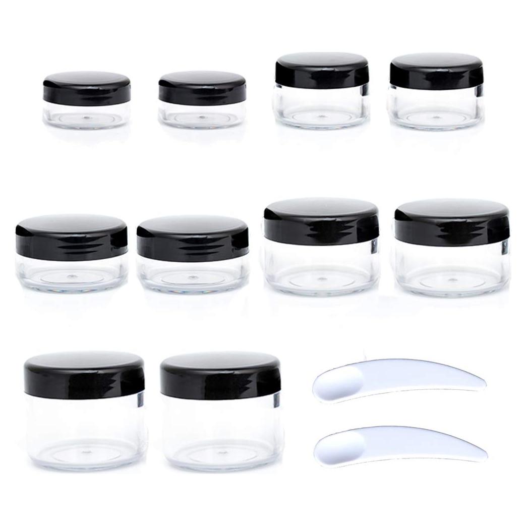 Contenedores de Viaje ZEJIA 10pcs 3-20g Negros con Etiquetas