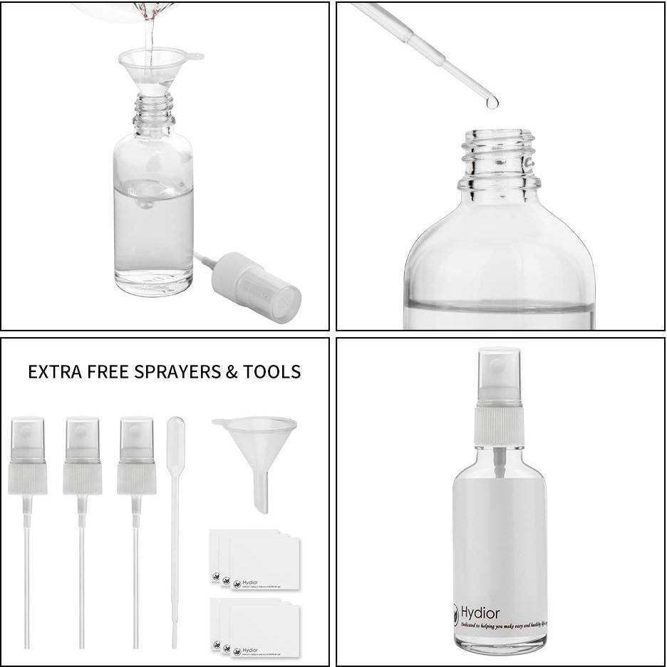 Set de 3 Botellas de Spray de Vidrio 2oz Hydior para Aceites