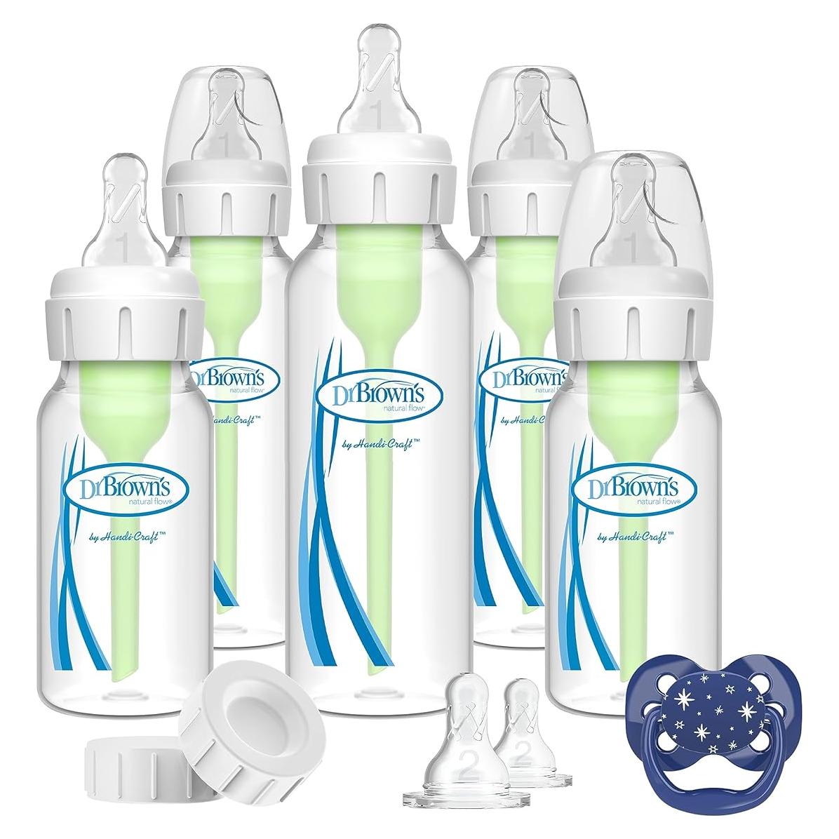 Juego de Biberones Anticólicos Dr. Brown 8oz y 4oz + Chupete