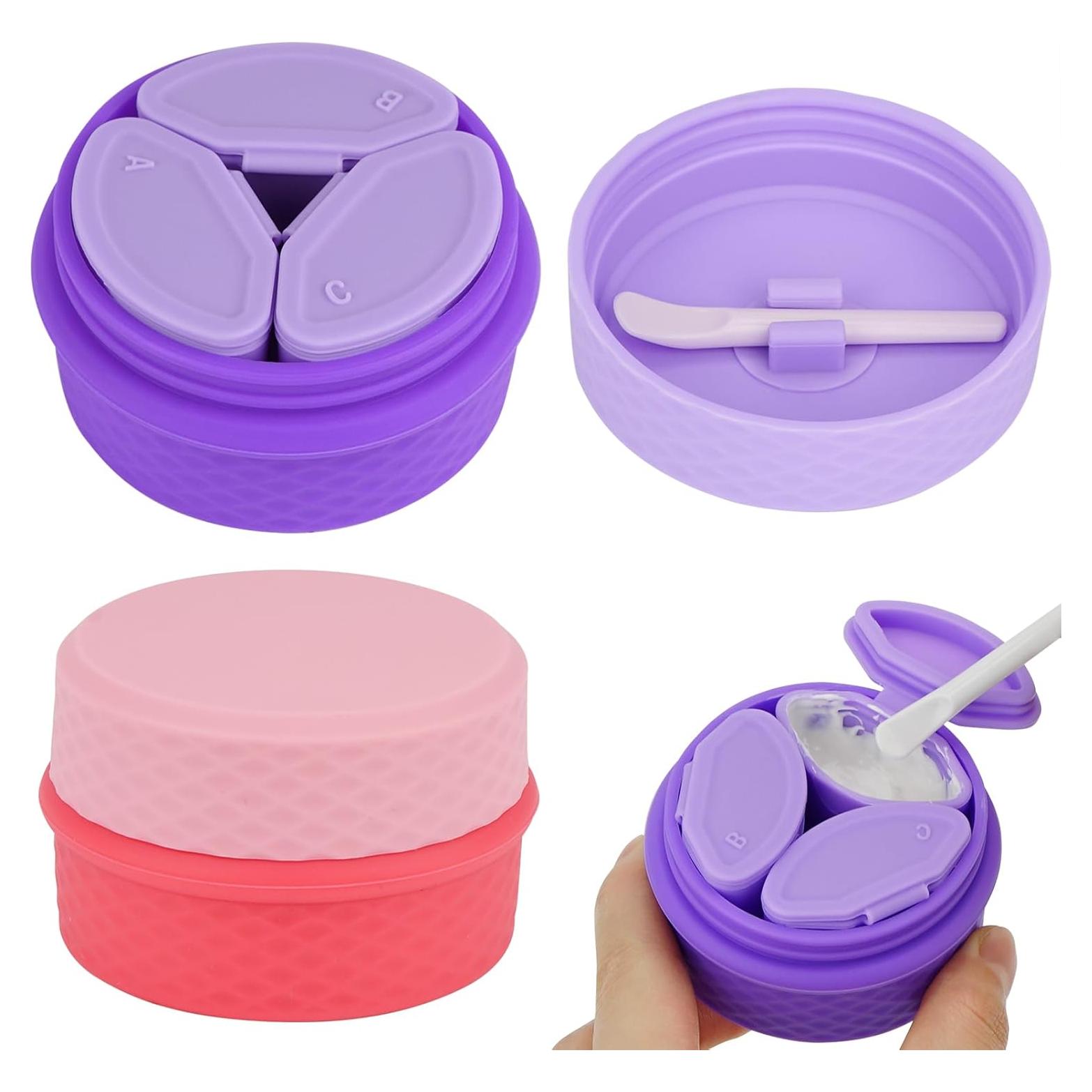 Paquete de 2 Contenedores de Maquillaje Silicona Adorila 63mm