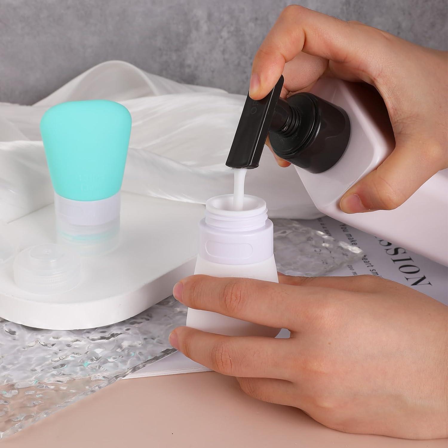 Paquete de 2 botellas de viaje de silicona 38ml Xthrotsenk