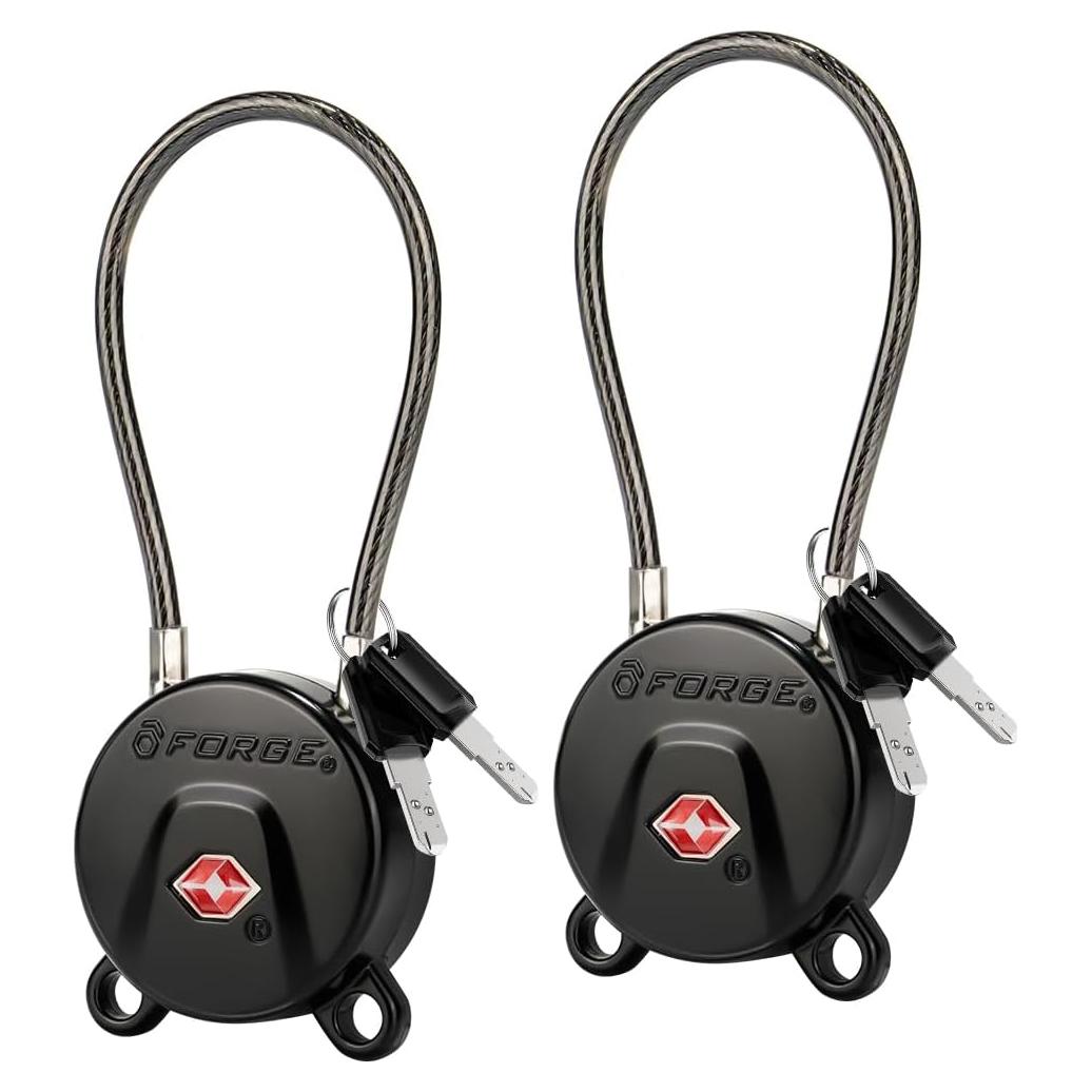 Candados de Equipaje TSA Forge Dimple 2 Piezas Negro