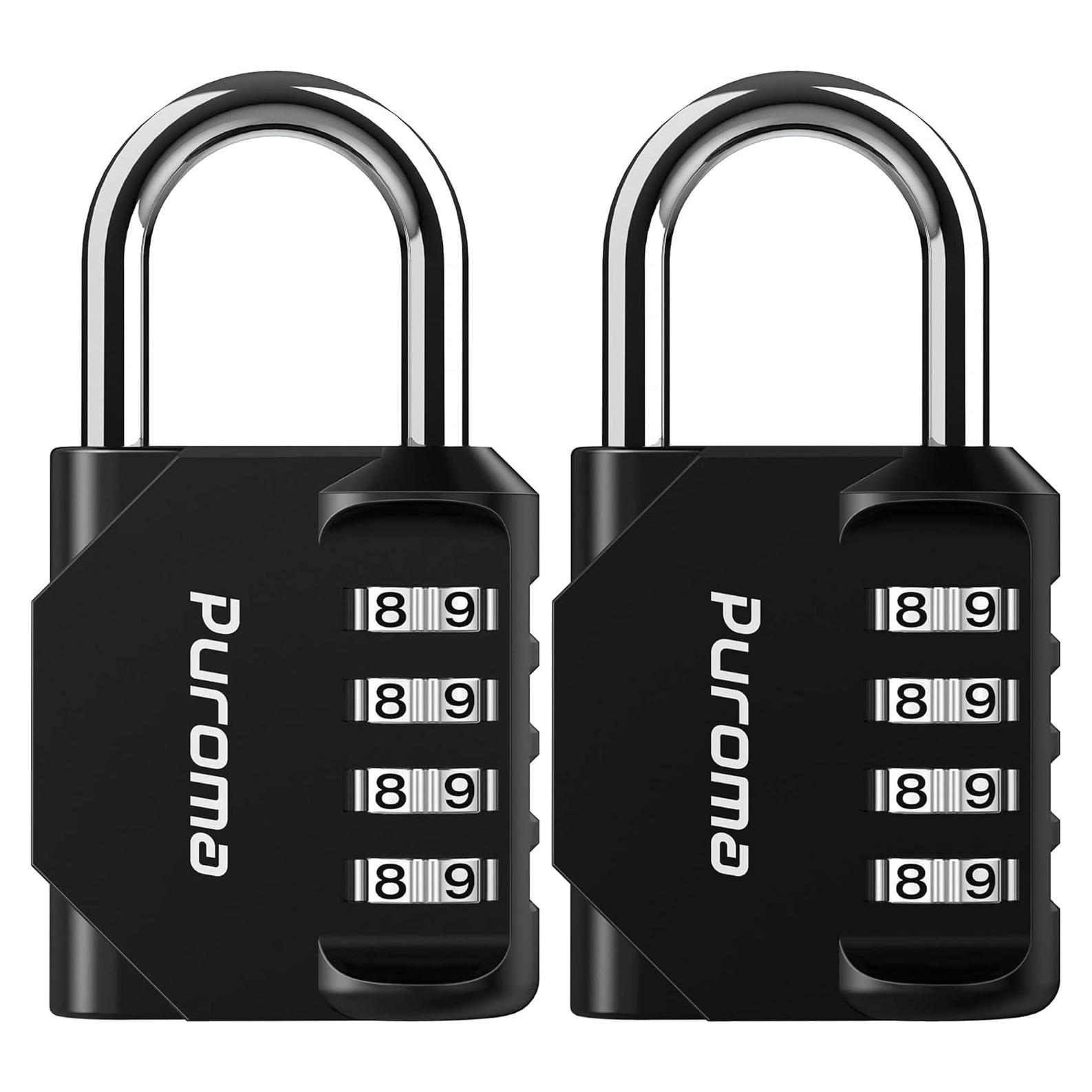 Candado de Combinación Puroma 4 Dígitos Impermeable 2 Pack