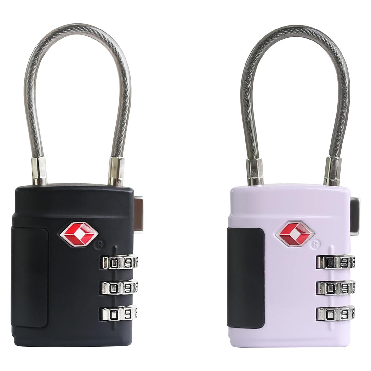 Candado de Combinación TSA UP Security - Negro y Morado