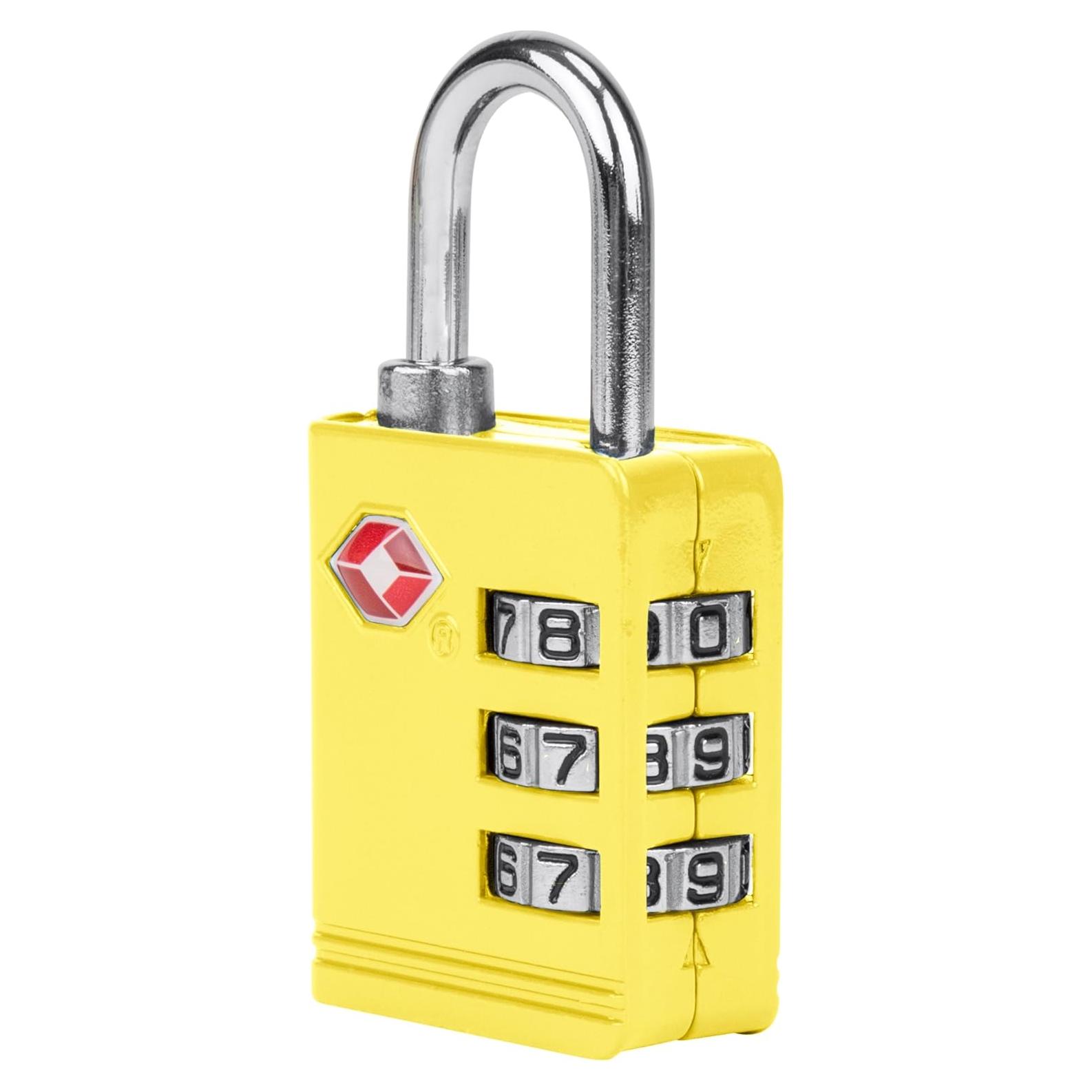 Candado de Equipaje Travelon Aceptado por TSA Amarillo 3 Dígitos