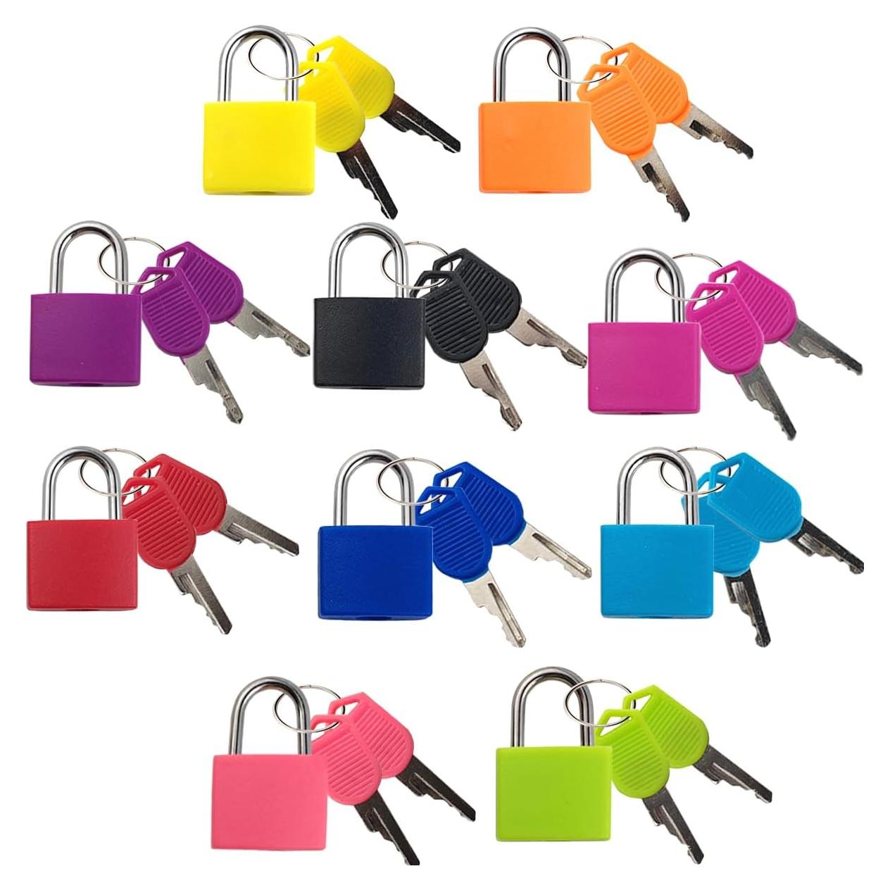 Candados de Equipaje TIHOOD 10PCS con Llaves Multicolor