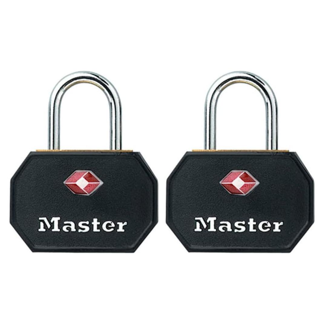 Candado de Equipaje Master Lock 4681TBLK Aprobado por TSA - 2 Piezas