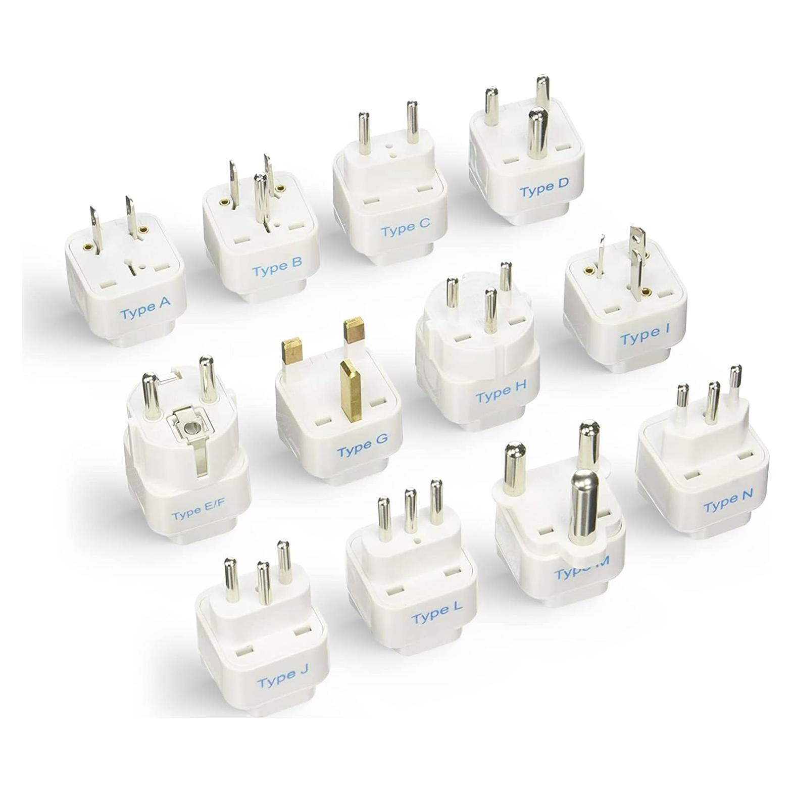 Adaptador de Viaje Ceptics GP-12PK, Set de 12 Adaptadores