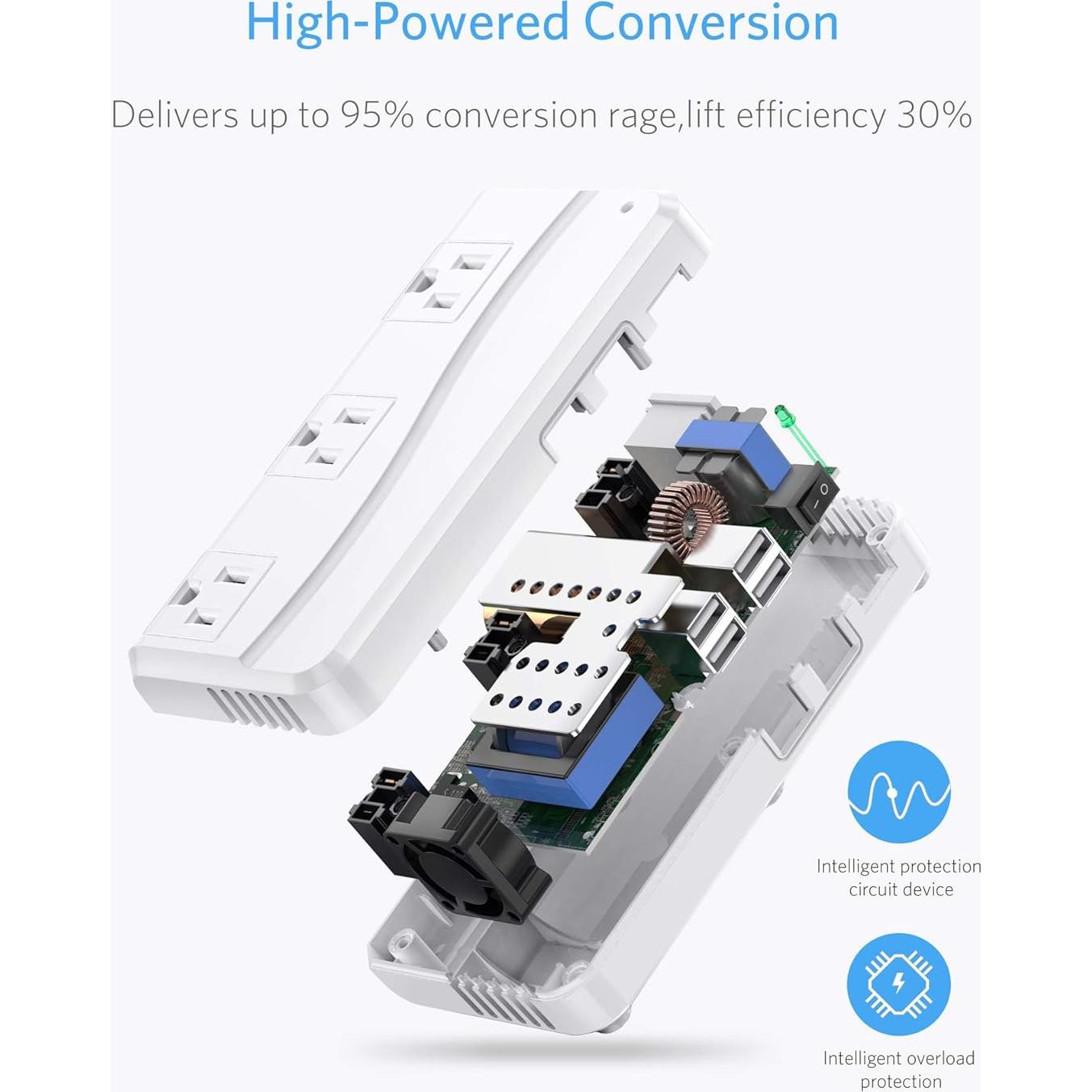 Adaptador de corriente internacional BESTEK 250W 4 USB Blanco