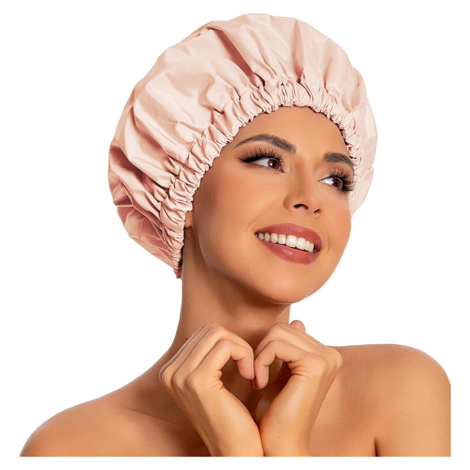 Gorro de Ducha Reutilizable Edoneery Beige Impermeable 28 cm