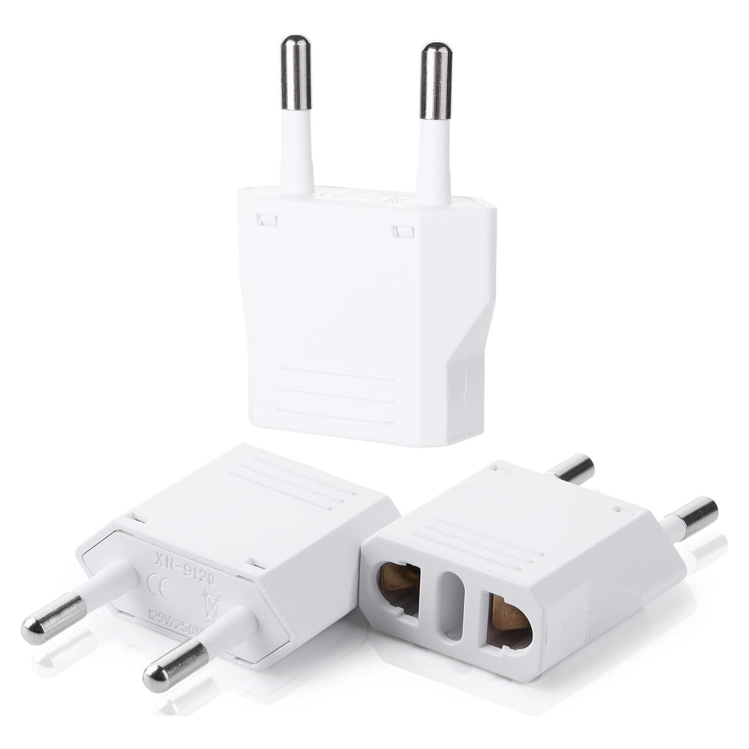 Adaptador de Viaje Bates 3 Pack - Enchufe EE. UU. a UE