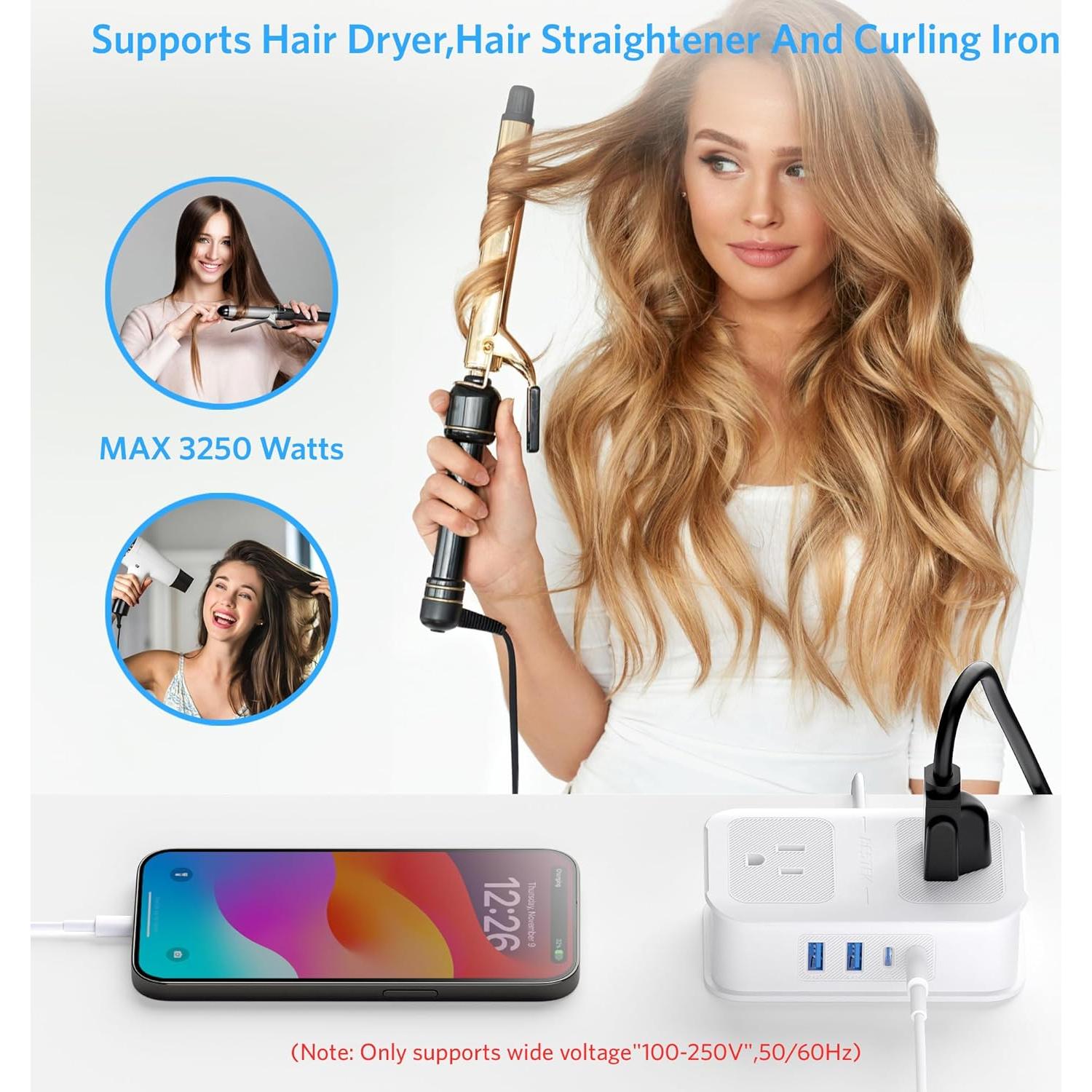 Adaptador de Enchufe de Viaje BESTEK 8 en 1 con 4 USB