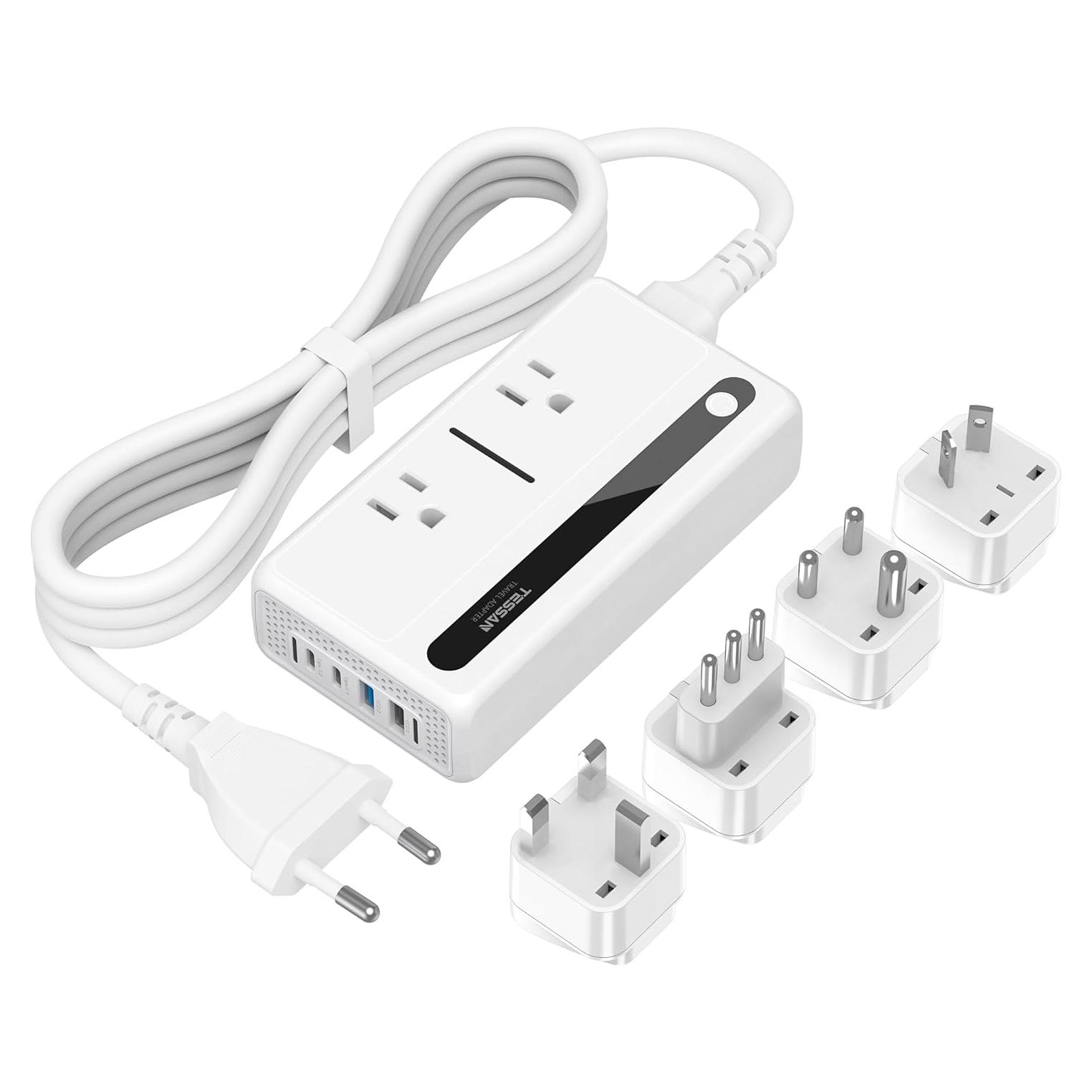 Convertidor de Voltaje 220V a 110V TESSAN con 4 USB
