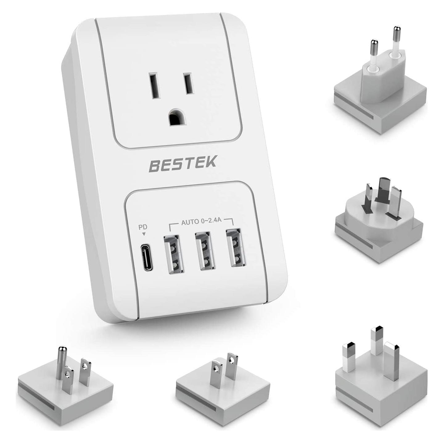 Adaptador de Viaje Internacional BESTEK 3000W con USB-C