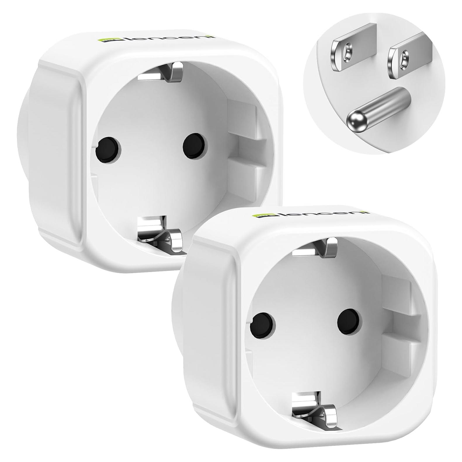 Adaptador de Enchufe LENCENT 2 Pack Europa a EE. UU. 15A