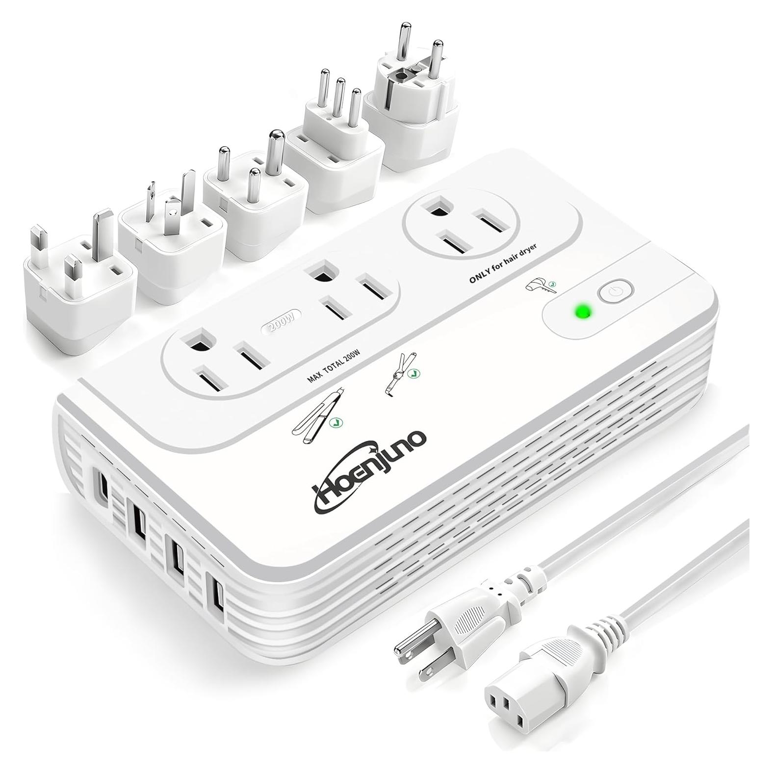 Convertidor de Voltaje 2000W Hoenjuno 220V a 110V con USB