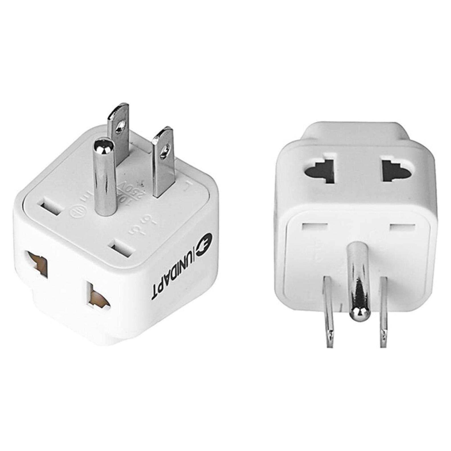 Adaptador de viaje Unidapt tipo B - Paquete de 2, blanco