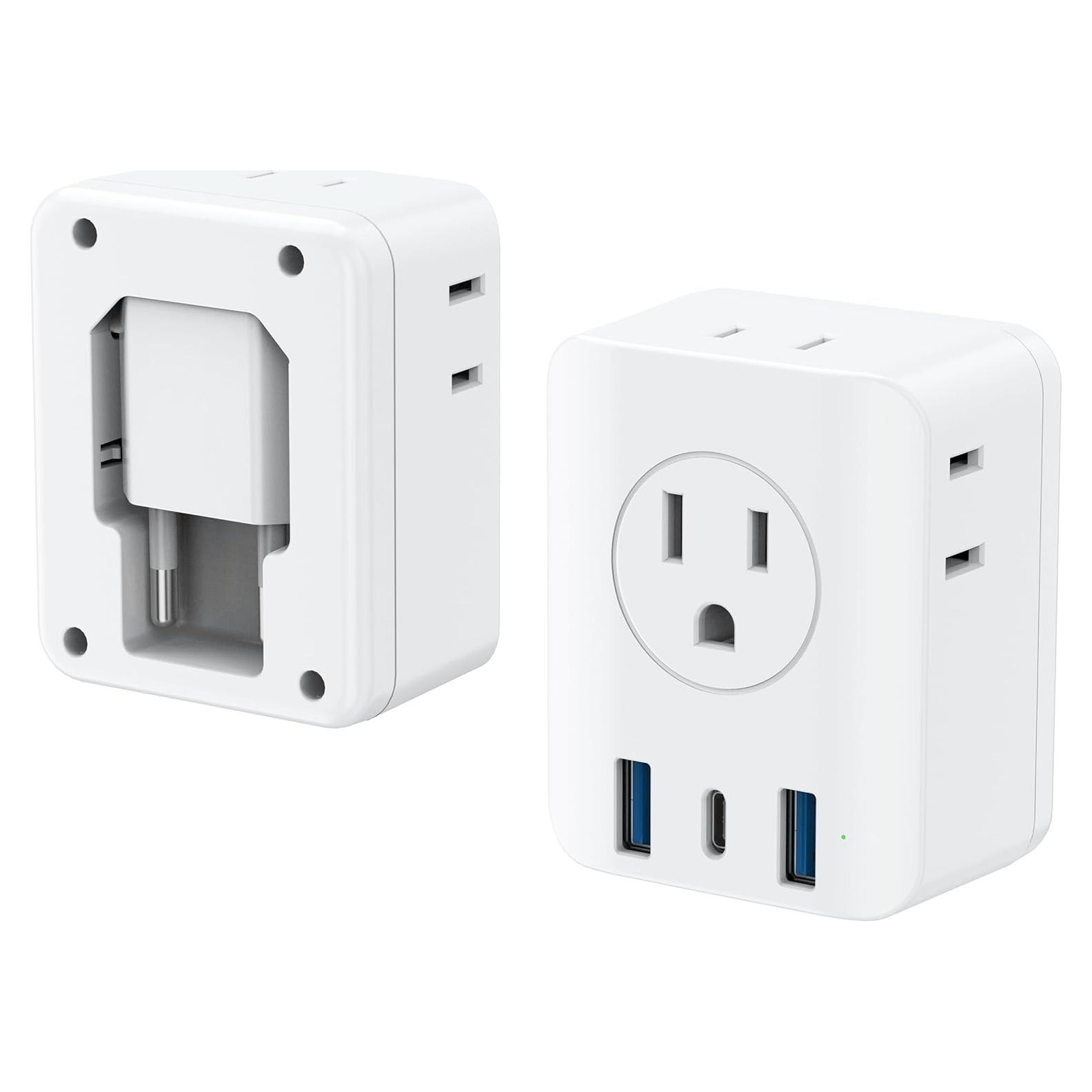 Adaptador de Enchufe de Viaje Olcorife Tipo C 4 Salidas 3 USB