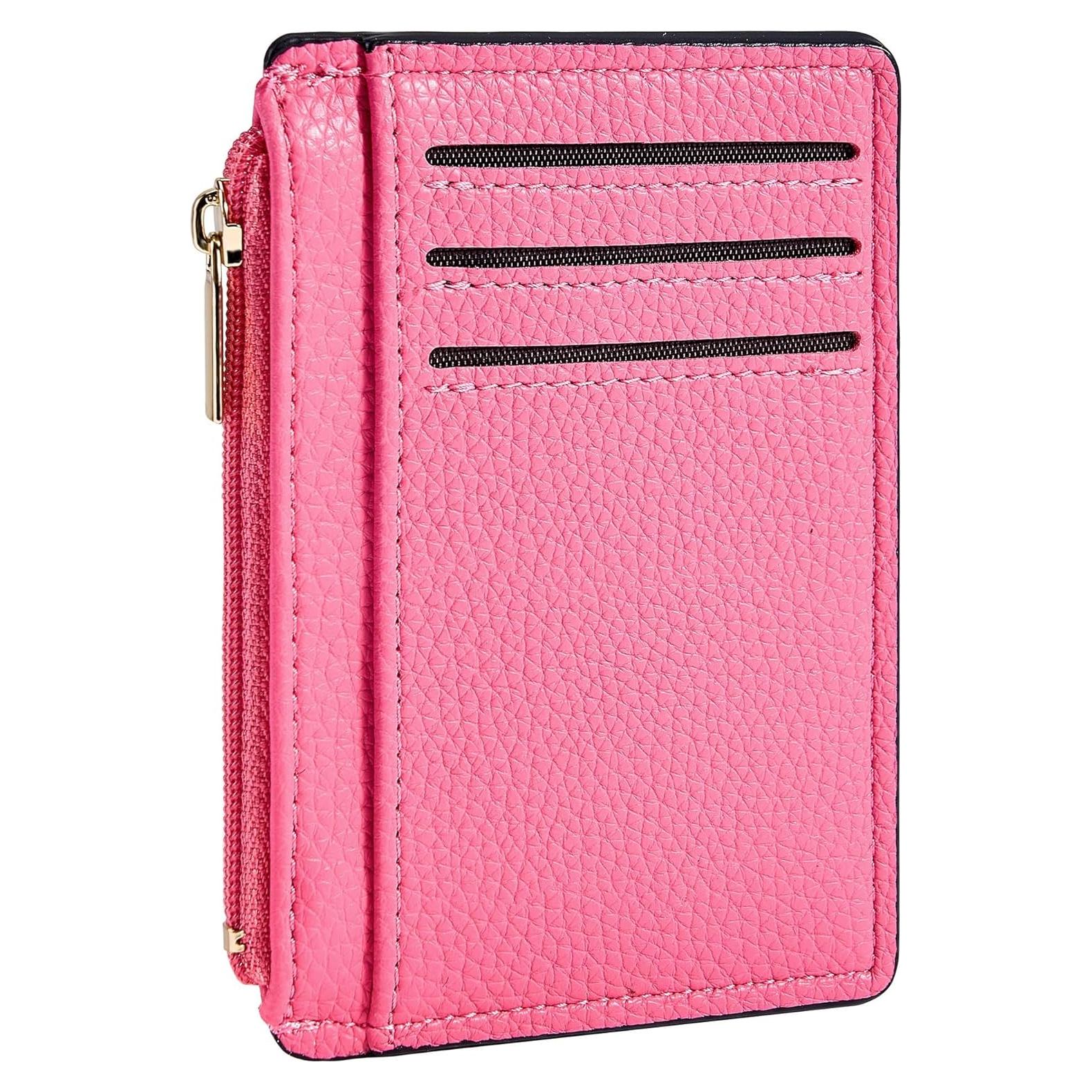 Portatarjetas de Crédito Rosa Minimalista RFID para Mujeres