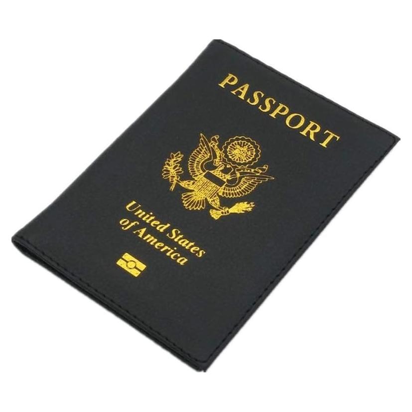 Funda de Pasaporte de Cuero Suave JOYID - Negro 10x14cm