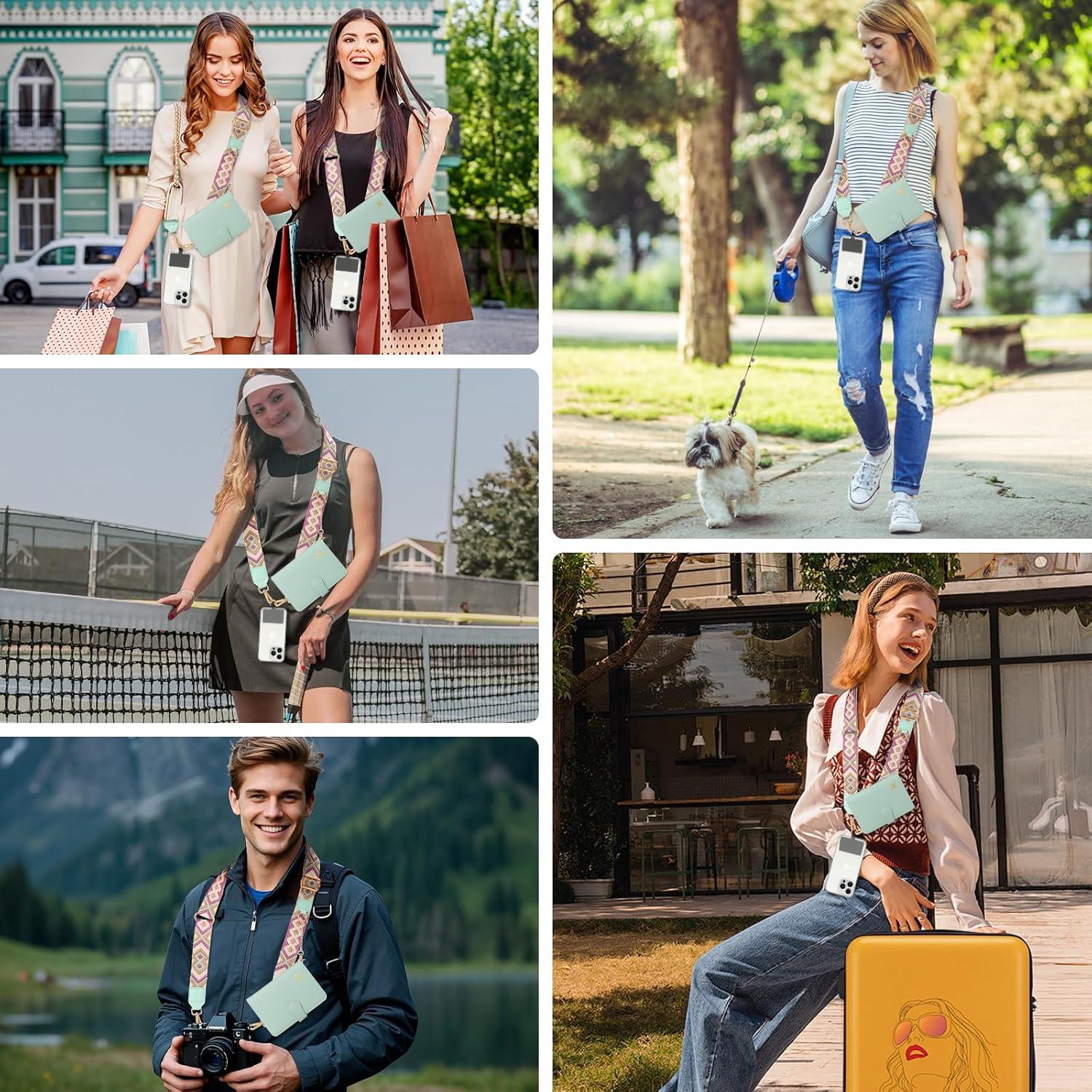 Portapasaportes ZOPPEN Verde con Correa Cruzada y Lanyard