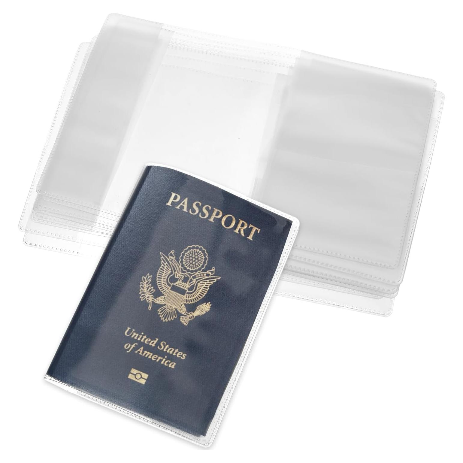 10 Fundas de Pasaporte Transparentes PVC Impermeables Larrel