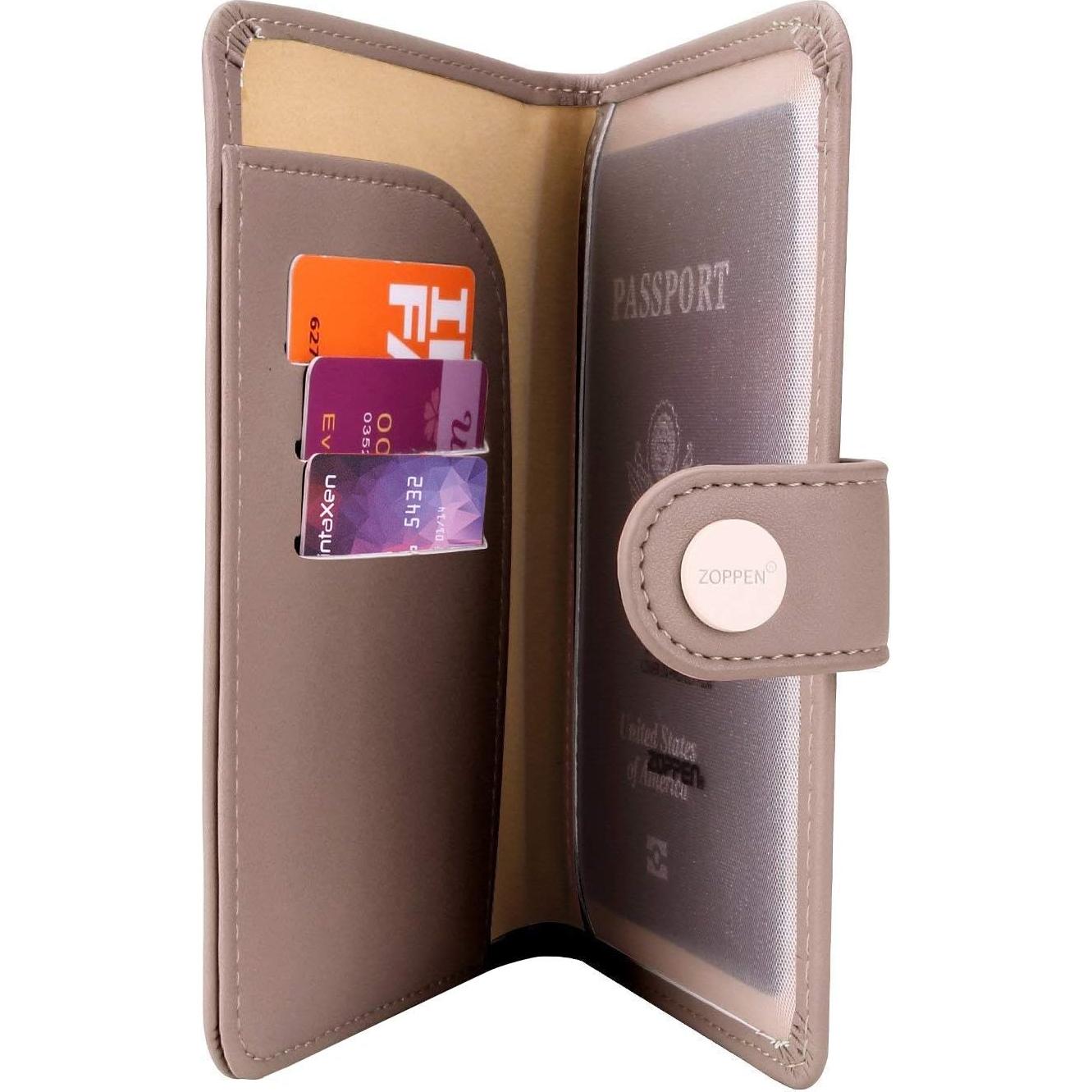 Funda Pasaporte ZOPPEN Rosa Polvoriento con Bloqueo RFID