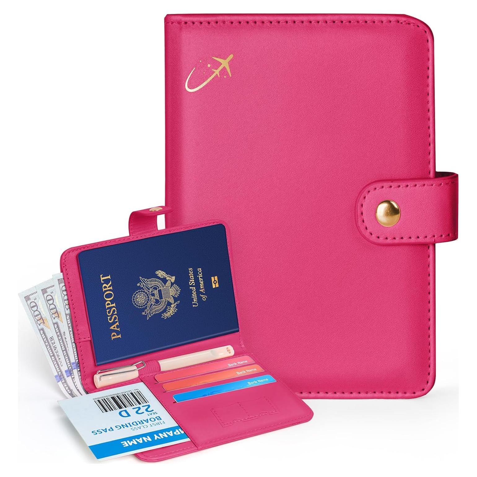 Porta Pasaporte Forvencer con Bloqueo RFID y Bolsillo Dinero