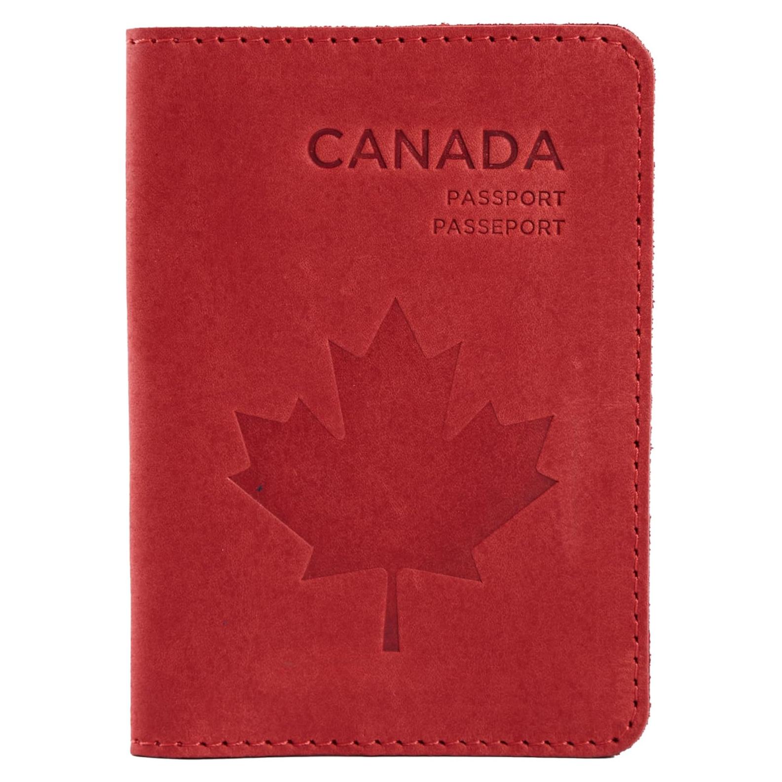 Porta Pasaporte INCARNE de Cuero Vintage Rojo con Ranuras