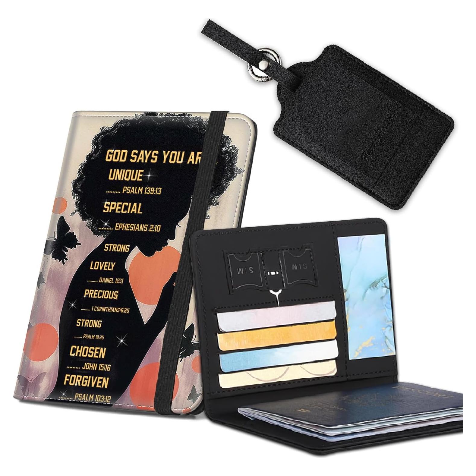 Funda de Pasaporte SOTWONSO con Bloqueo RFID y Etiquetas