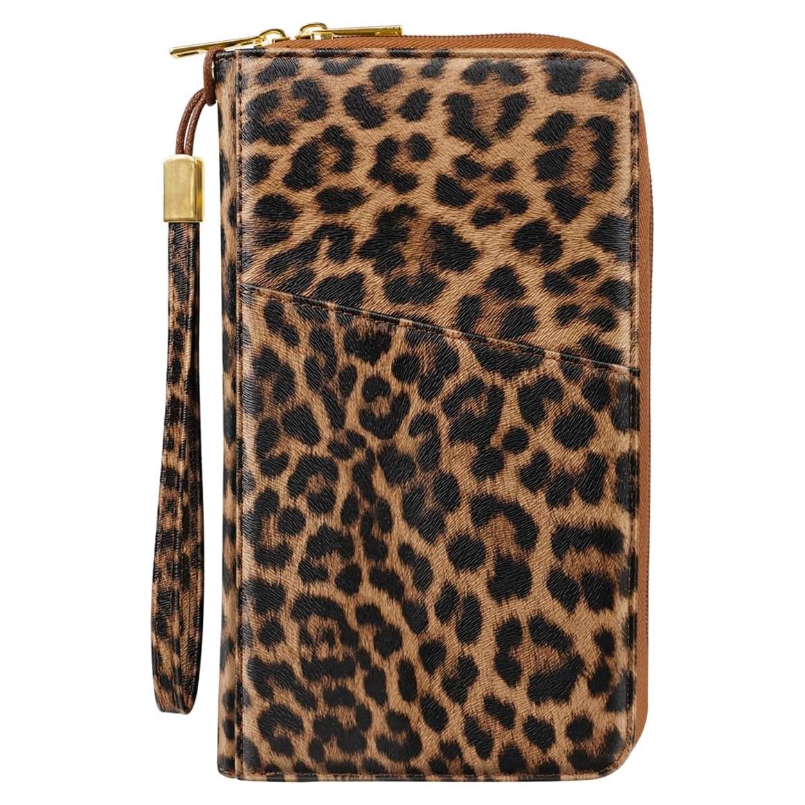 Cartera Organizador de Pasaporte Simikol Leopardo con Bloqueo RFID