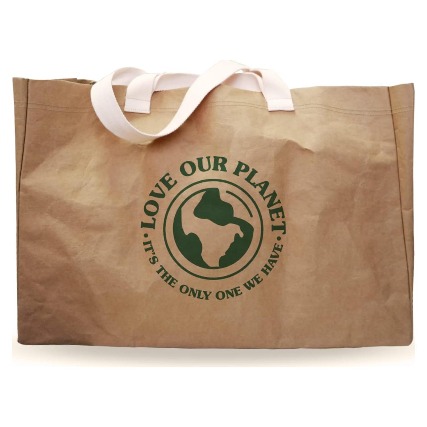 Bolsa de Compras Reutilizable Extra Grande - Tote de Papel Lavable