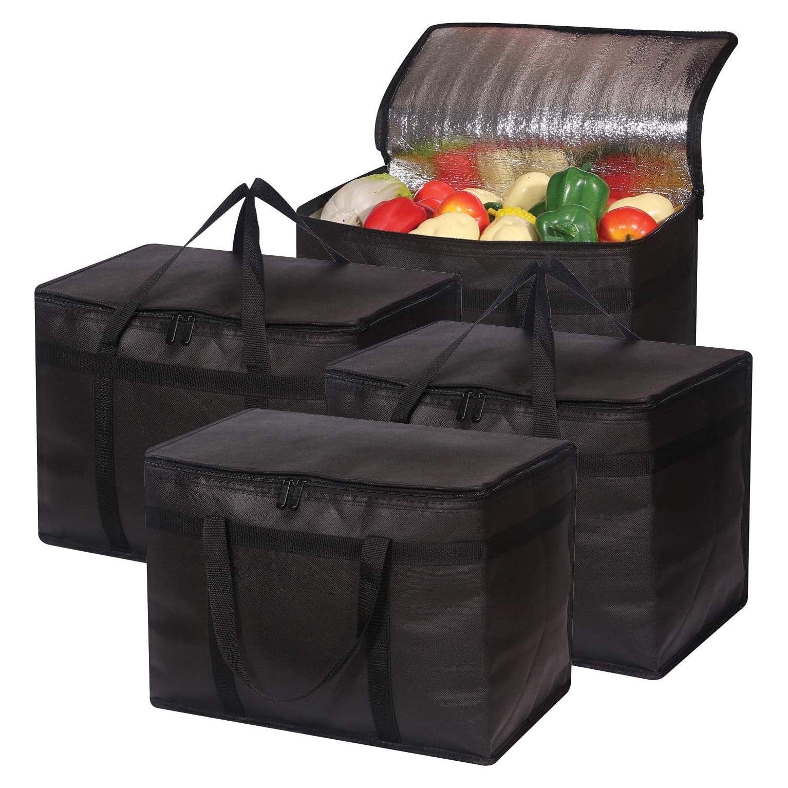 Paquete de 4 bolsas reutilizables XL aisladas para alimentos
